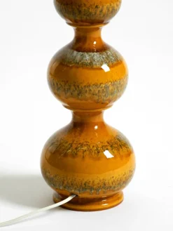 Outlet Pamono Large Ceramic Table Lamp in Light Brown by Kaiser Leuchten, 1960s