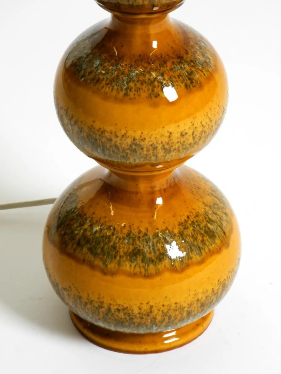 Outlet Pamono Large Ceramic Table Lamp in Light Brown by Kaiser Leuchten, 1960s