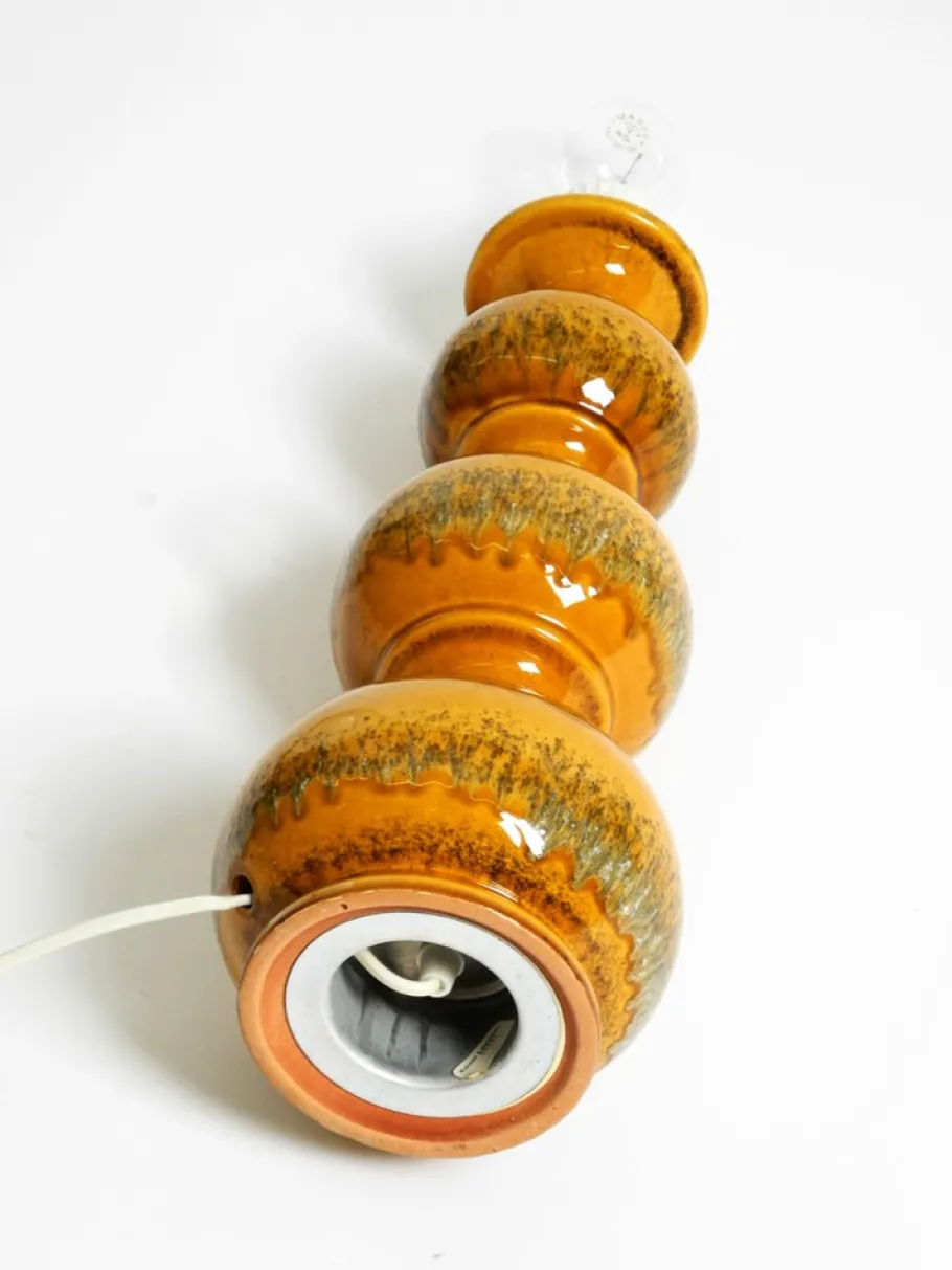 Outlet Pamono Large Ceramic Table Lamp in Light Brown by Kaiser Leuchten, 1960s