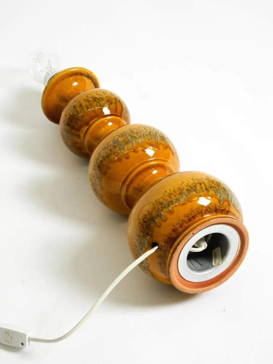 Outlet Pamono Large Ceramic Table Lamp in Light Brown by Kaiser Leuchten, 1960s