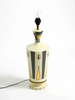 Pamono Large Ceramic Table Lamp with Egyptian Motifs by Nicolas Blandin, 2000s