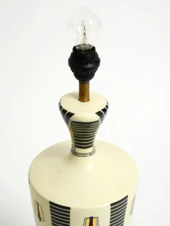 Pamono Large Ceramic Table Lamp with Egyptian Motifs by Nicolas Blandin, 2000s