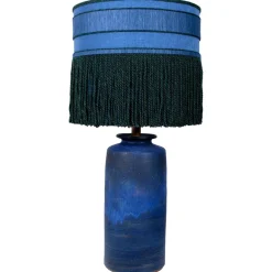 Discount Pamono Large Ceramic Table Lamp with Silk Lampshade, 1960s