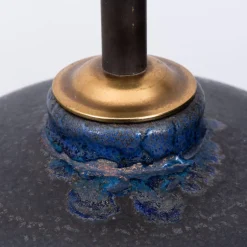 Discount Pamono Large Ceramic Table Lamp with Silk Lampshade, 1960s