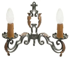Clearance Pamono Large Chandelier and Sconces attributed to Gilbert Poillerat, 1950s, Set of 3
