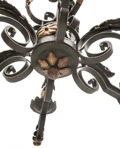 Clearance Pamono Large Chandelier and Sconces attributed to Gilbert Poillerat, 1950s, Set of 3