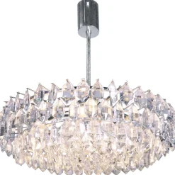 Discount Pamono Large Chandelier in Crystal & Silver Plated from Lobmeyr / Bakalowits & Sons