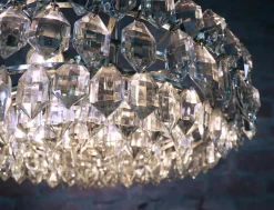 Discount Pamono Large Chandelier in Crystal & Silver Plated from Lobmeyr / Bakalowits & Sons