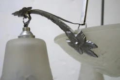 Hot Pamono Large Chandelier in Wrought Iron from Muller Frères, Luneville, 1930s or 1940s