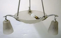 Hot Pamono Large Chandelier in Wrought Iron from Muller Frères, Luneville, 1930s or 1940s