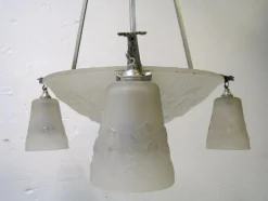 Hot Pamono Large Chandelier in Wrought Iron from Muller Frères, Luneville, 1930s or 1940s