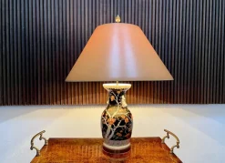 Pamono Large Chinese Porcelain Vase Table Lamp with Flowering Twigs Decor, 1930s