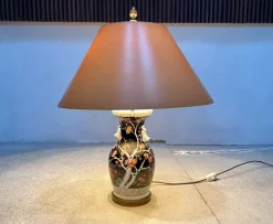 Pamono Large Chinese Porcelain Vase Table Lamp with Flowering Twigs Decor, 1930s