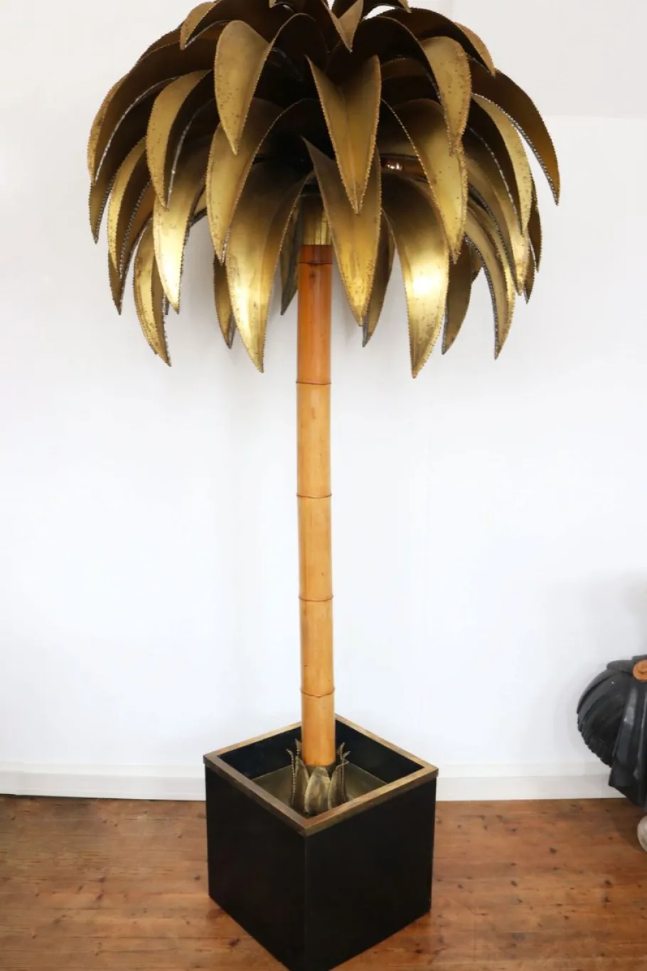 Best Pamono Large Christian Techoueyres Palm Tree Floor Lamp for Maison Jansen, 1970s