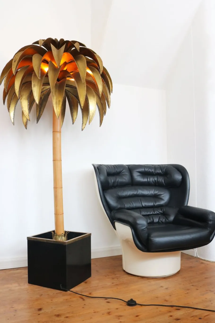 Best Pamono Large Christian Techoueyres Palm Tree Floor Lamp for Maison Jansen, 1970s