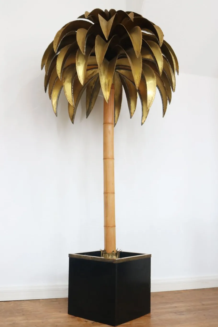 Best Pamono Large Christian Techoueyres Palm Tree Floor Lamp for Maison Jansen, 1970s