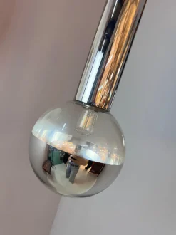 Best Pamono Large Chrome Globe Pendant by Motoko Ishii for Staff