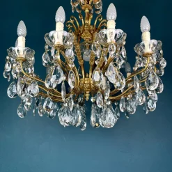 Discount Pamono Large Crystal Chandelier, Italy, 1950s