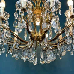 Discount Pamono Large Crystal Chandelier, Italy, 1950s