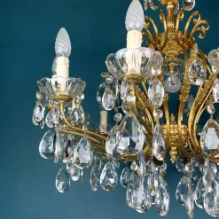 Discount Pamono Large Crystal Chandelier, Italy, 1950s