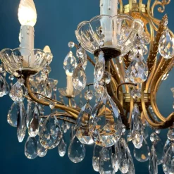 Discount Pamono Large Crystal Chandelier, Italy, 1950s