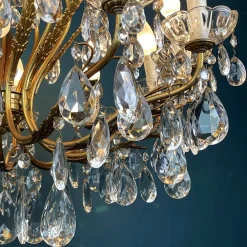 Discount Pamono Large Crystal Chandelier, Italy, 1950s