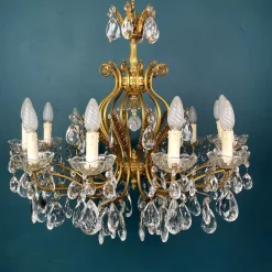 Discount Pamono Large Crystal Chandelier, Italy, 1950s