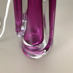 Best Pamono Large Crystal Glass Pink Table Light by Val Saint Lambert, Belgium, 1960s