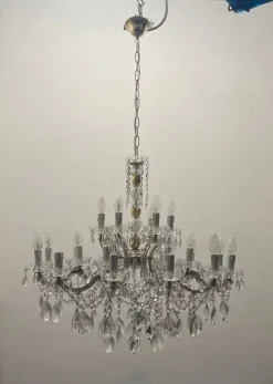 Clearance Pamono Large Crystal Maria Teresa Chandelier with 24 Lights, 1960s