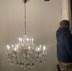 Clearance Pamono Large Crystal Maria Teresa Chandelier with 24 Lights, 1960s