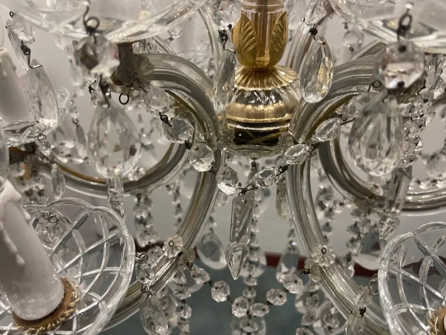 Clearance Pamono Large Crystal Maria Teresa Chandelier with 24 Lights, 1960s