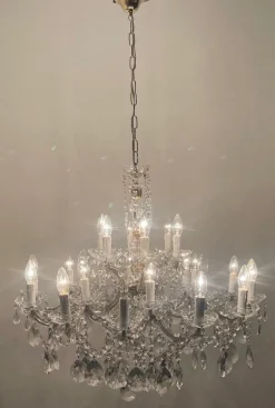 Clearance Pamono Large Crystal Maria Teresa Chandelier with 24 Lights, 1960s
