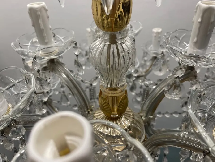 Clearance Pamono Large Crystal Maria Teresa Chandelier with 24 Lights, 1960s