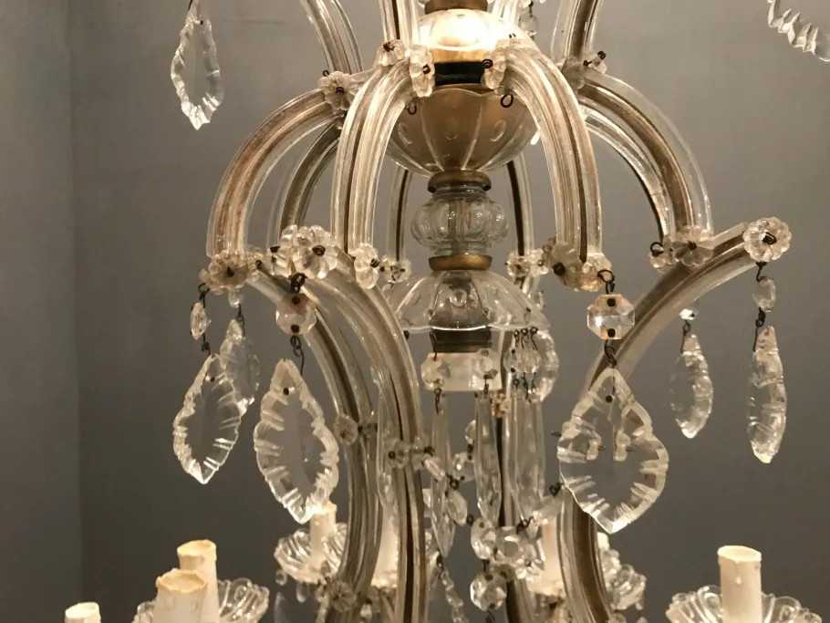 Discount Pamono Large Crystal Murano Chandelier, 1950s