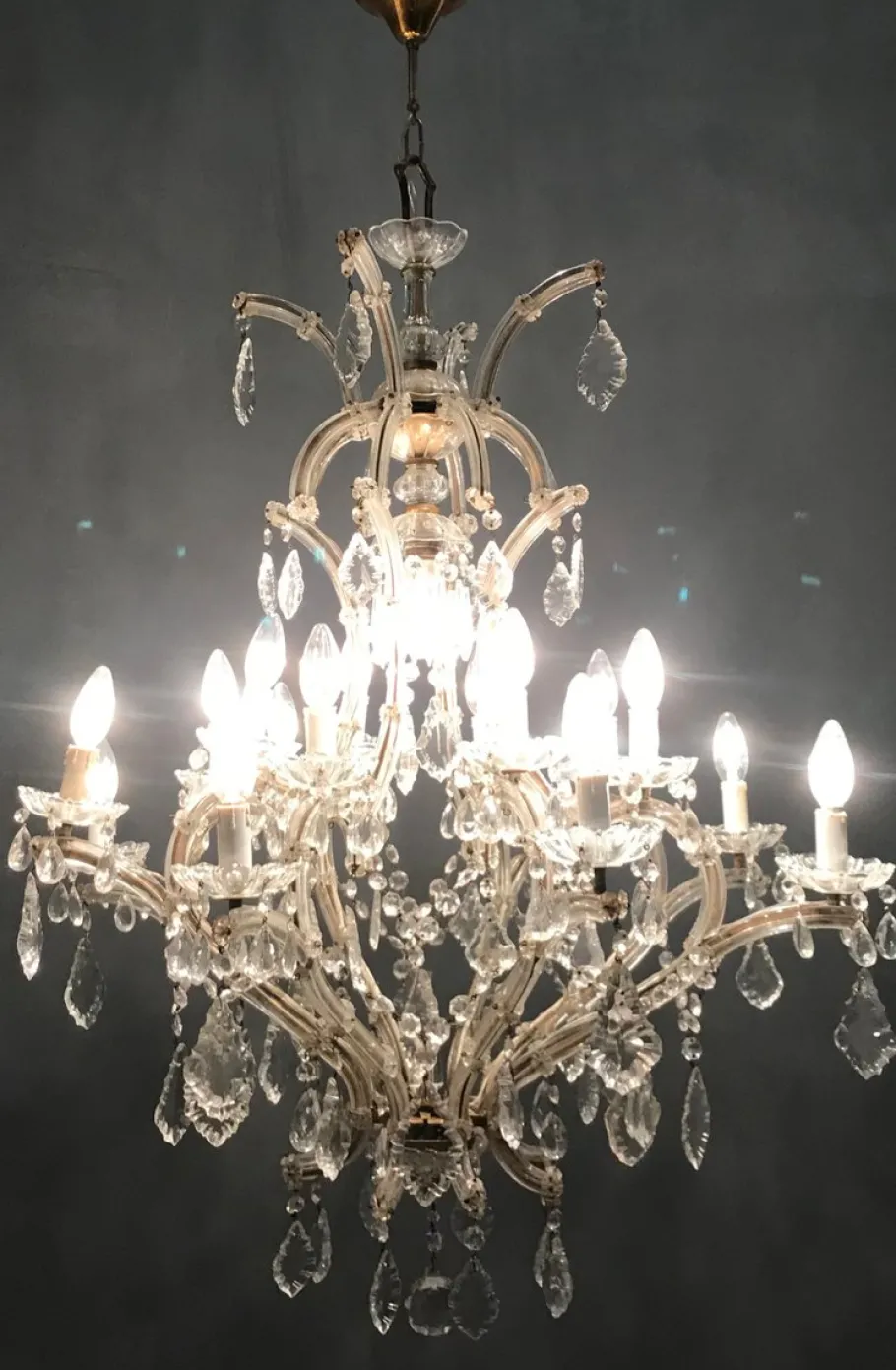 Discount Pamono Large Crystal Murano Chandelier, 1950s