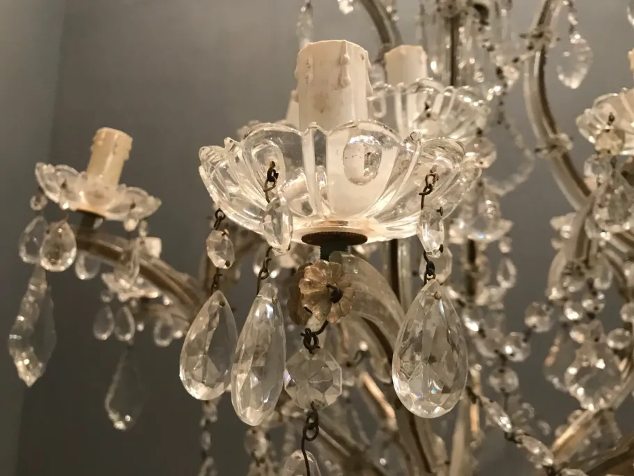Discount Pamono Large Crystal Murano Chandelier, 1950s