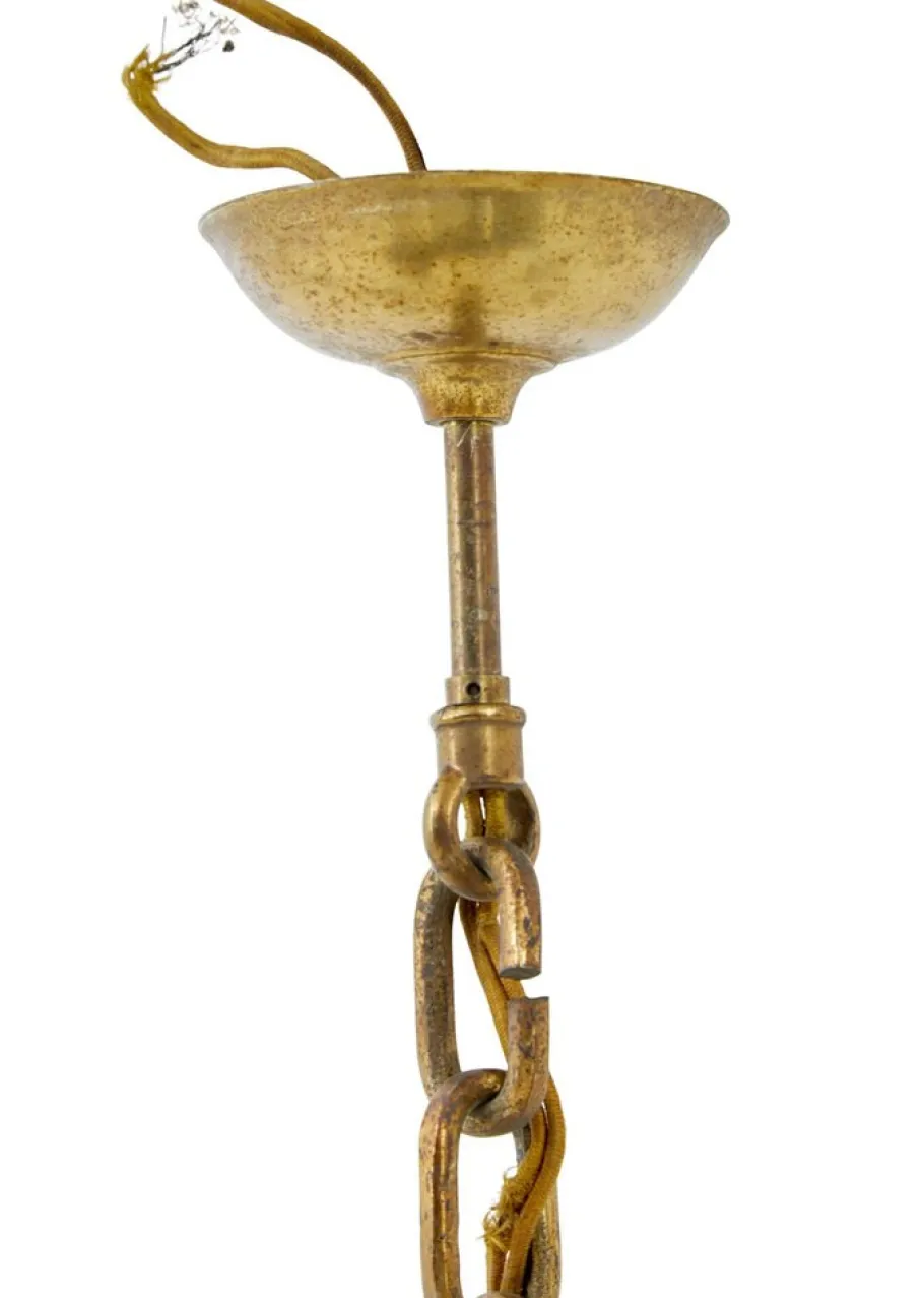 Clearance Pamono Large Early 20th Century 8 Arm Brass Chandelier, 1920s