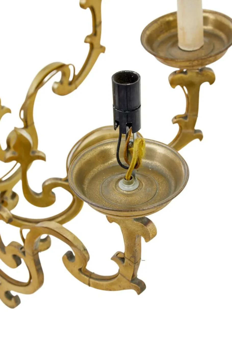 Clearance Pamono Large Early 20th Century 8 Arm Brass Chandelier, 1920s