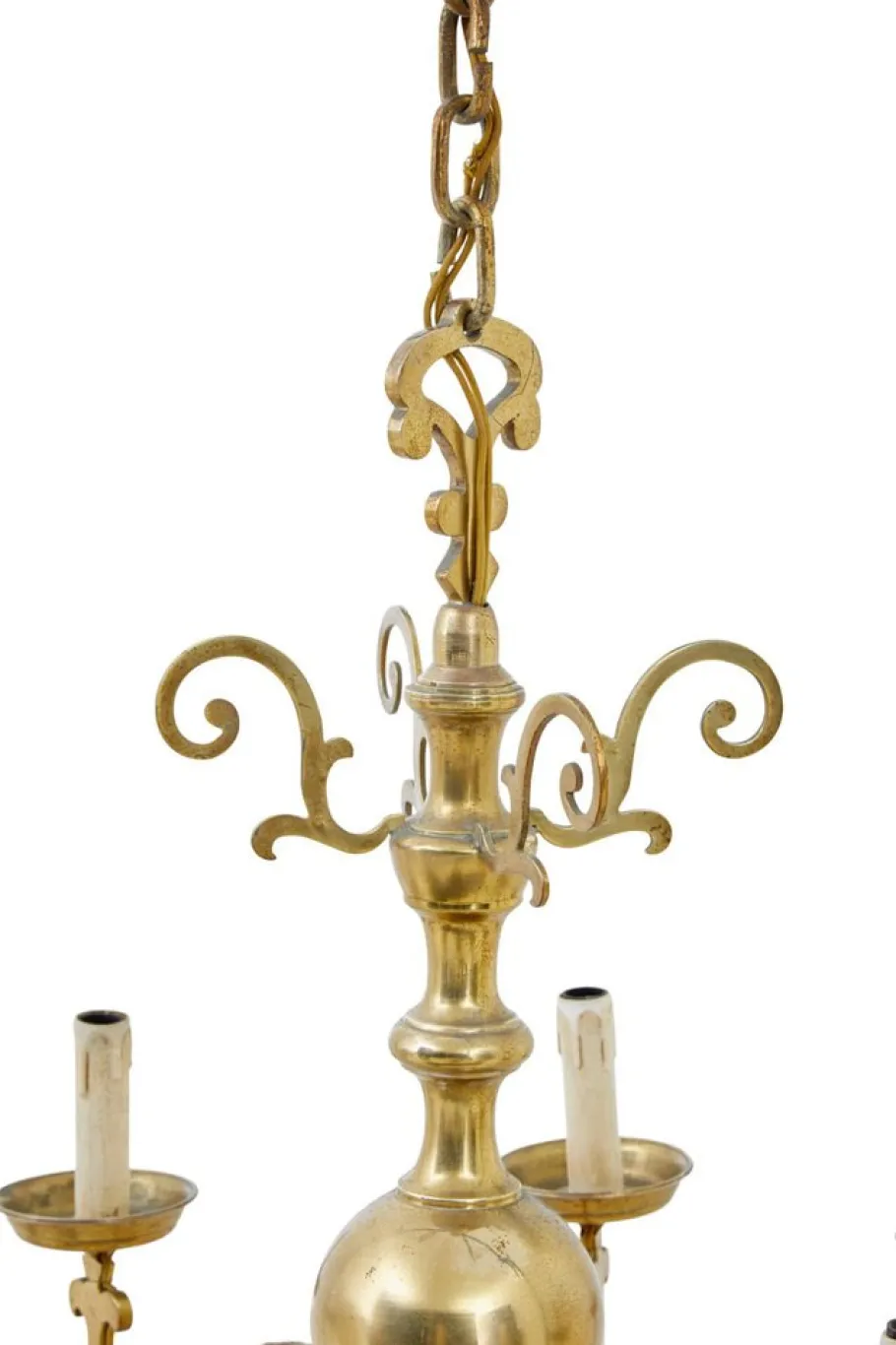 Clearance Pamono Large Early 20th Century 8 Arm Brass Chandelier, 1920s