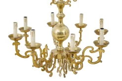 Clearance Pamono Large Early 20th Century 8 Arm Brass Chandelier, 1920s