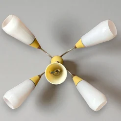 Best Pamono Large Eastern European Mid Century Modern 4-Light Dining Chandelier, 1960s-1970s