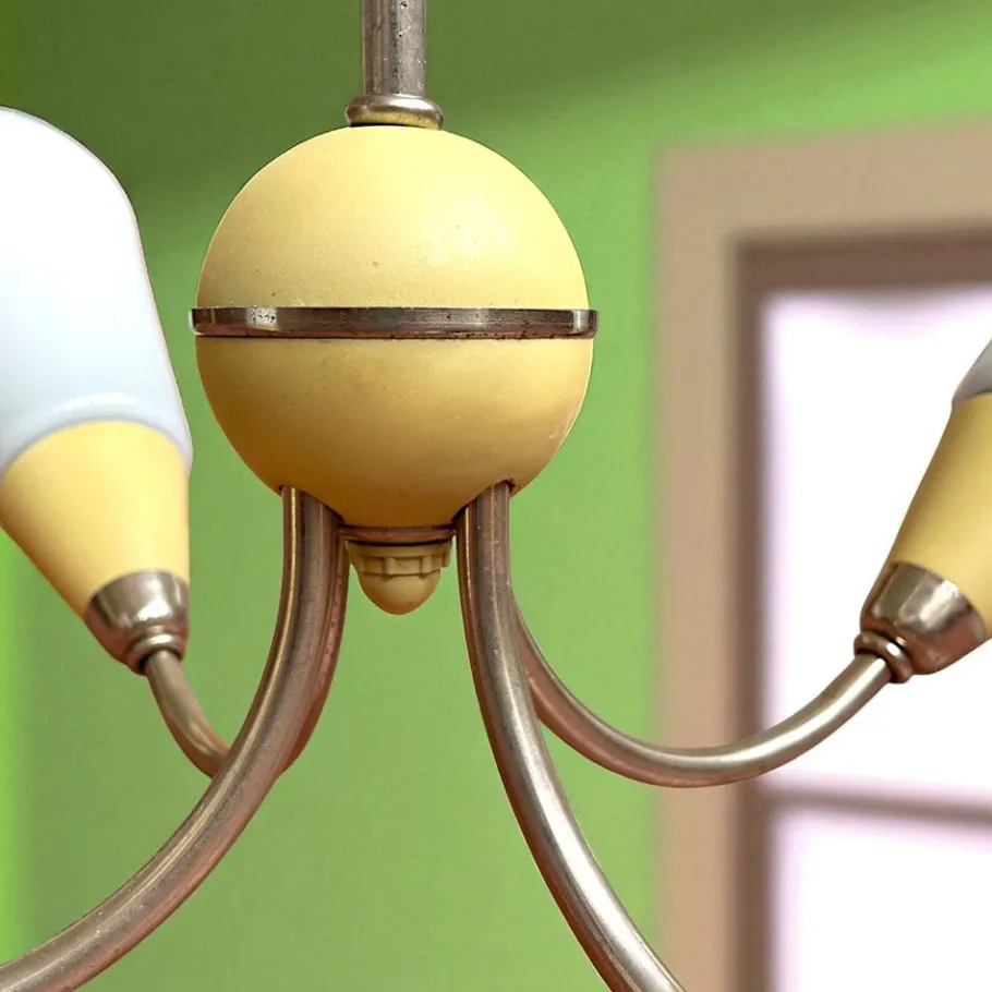 Best Pamono Large Eastern European Mid Century Modern 4-Light Dining Chandelier, 1960s-1970s