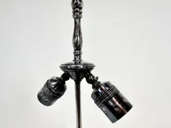 Sale Pamono Large Empire-Style Silver-Plated Tuscan Column Table Lamp with Metal Lampshade, France, 1960s