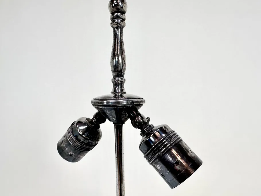 Sale Pamono Large Empire-Style Silver-Plated Tuscan Column Table Lamp with Metal Lampshade, France, 1960s