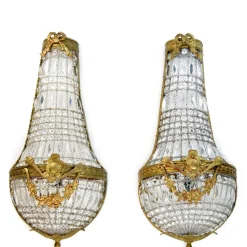 Clearance Pamono Large Empire-Style Wall Sconces, 1970s, Set of 2