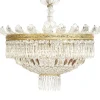 Clearance Pamono Large Five-Light Crystal Ceiling Lamp, 1950s