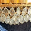 Online Pamono Large Flat Vintage Ceiling Lamp with Gold-Plated Metal Frame & Cut Crystal Glass Shade