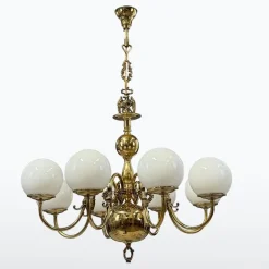 Sale Pamono Large Flemish Style Brass Chandelier, 1920s