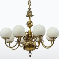 Sale Pamono Large Flemish Style Brass Chandelier, 1920s