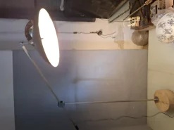 Sale Pamono Large Floor Lamp in Chromed Metal with Black Acrylic Glass Lampshade and Travertine Base, 1960s